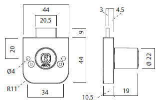Abloy OF221 19mm Latchbolt Abloy OF221 19mm Latchbolt